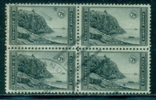 SCOTT # 746 BLOCK OF 4, USED, ACADIA, GREAT PRICE!