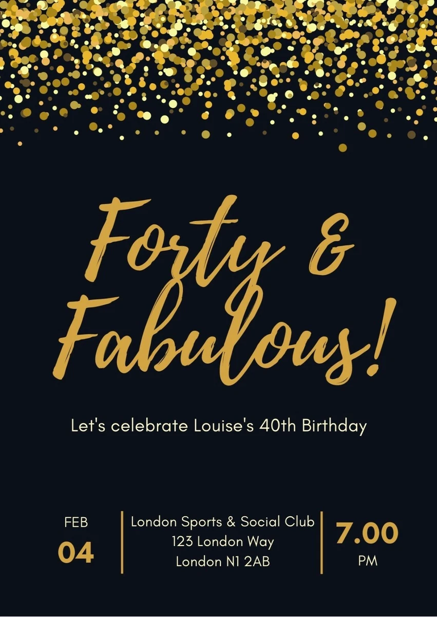 40th birthday party invitations deals