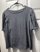 Loft  Women's Short Sleeve Black and White Shirt Size XL