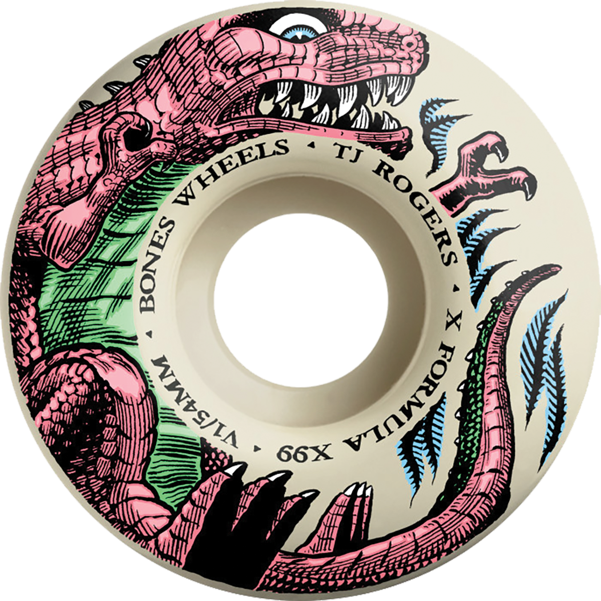 Bones X-Formula TJ Rogers Dino-Sortas V1 54mm 99a Skateboard