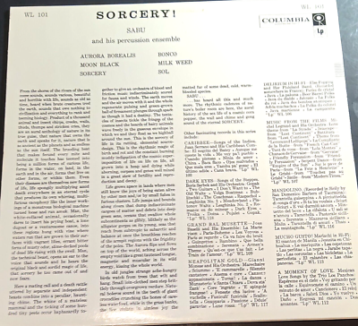 Sabu And His Percussion Ensemble – Sorcery! 1958 Vinyl Record LP