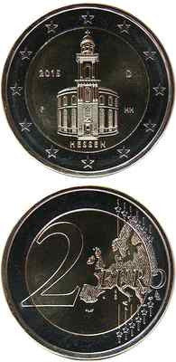 DEUTSCHLAND/GERMANY   2 Euro 2015 (F) UNC 'Hessen/Paulskirche Frankfurt'