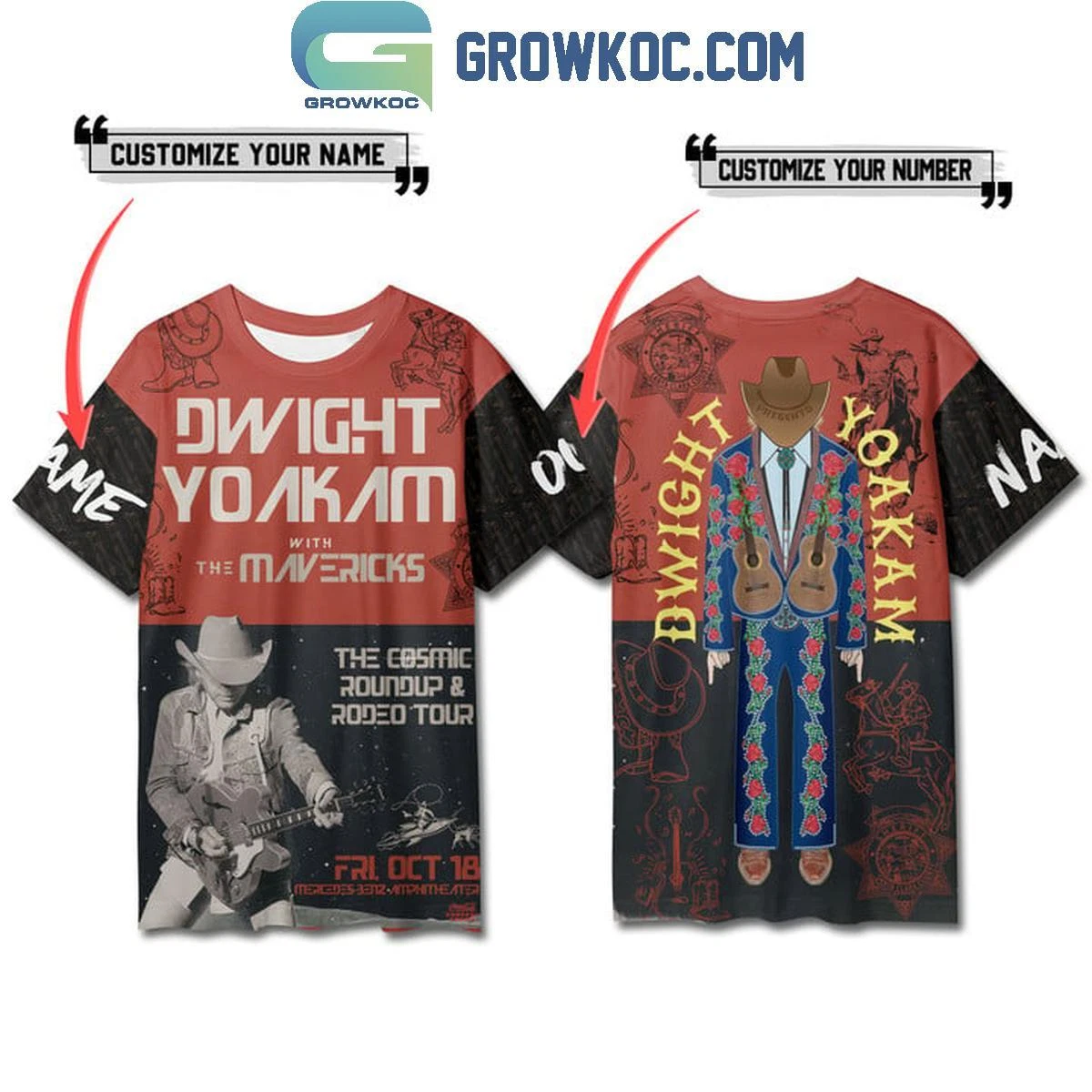 Dwight Yoakam With The Mavericks Tour 2024 Personalized 3D T-Shirt