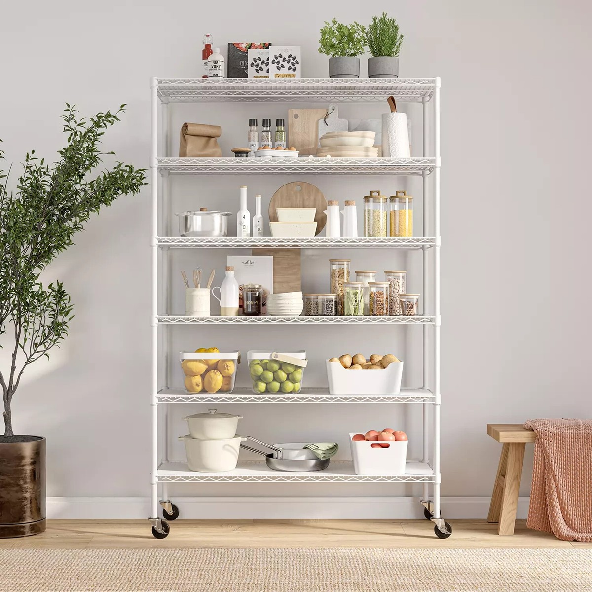 finanshe　4K1 Member's Mark 6-Tier NSF Heavy Duty Wire Shelving, 47.75
