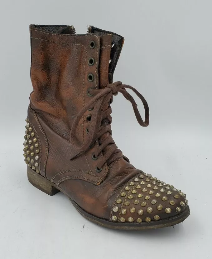 Steve madden spiked combat clearance boots
