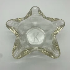 Nice Vintage Star Thick Glass Ashtray Letter "K"