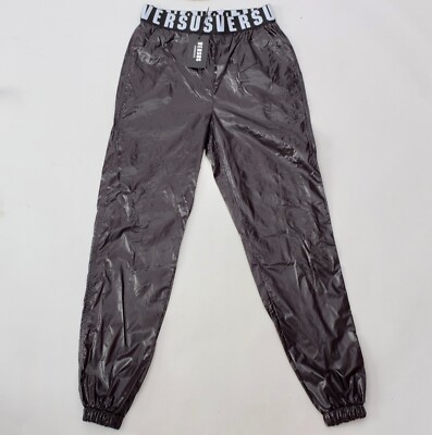 New Versus Versace track pants sweatpants 38 US Small black logo waistband