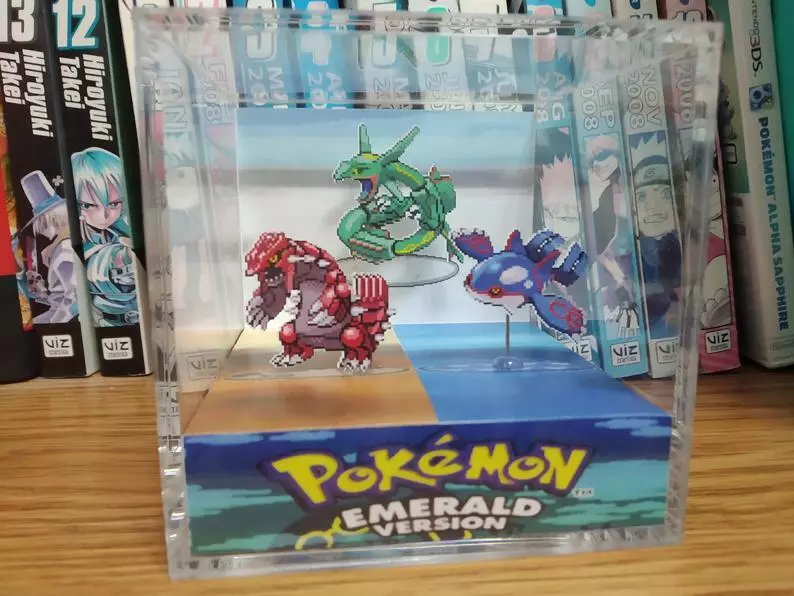 Pokemon Shiny Rayquaza Encounter Handmade Diorama - Gameboy Gaming  Cube-Fanart 