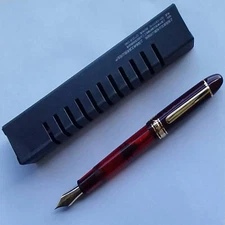2023 Junlai WingSung 630 Jumbo Torpedo Piston Fountain Pen Transparent Red 0.6mm