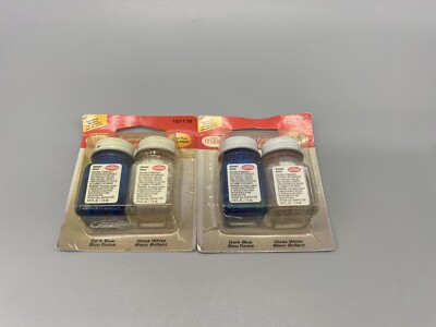 Vintage TESTORS 2 Packs Of 2 Dark Blue & Gloss White Enamel Paint Model Car 1/4 