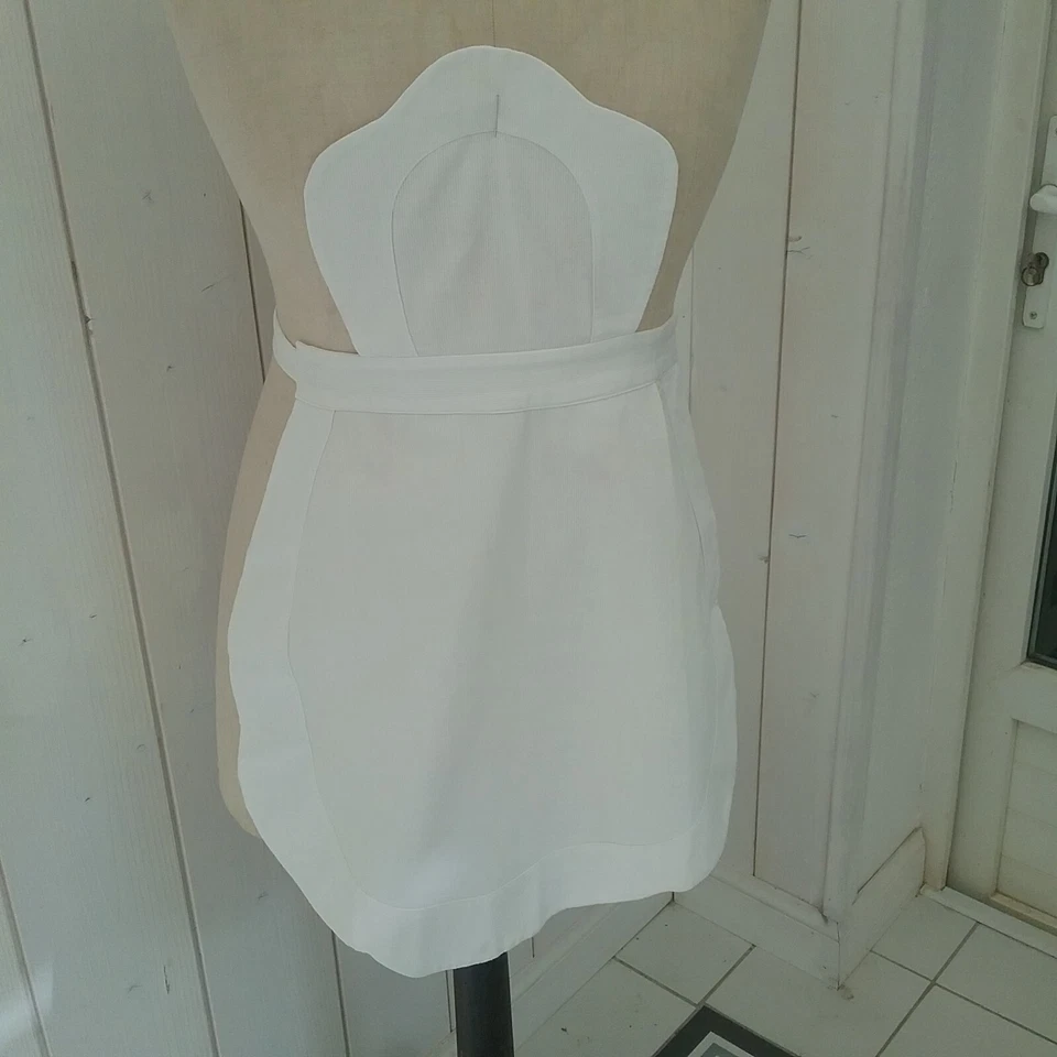 Elégant tablier de soubrette 1920, très bonnes finitions coutures. (3) - Photo 4/4