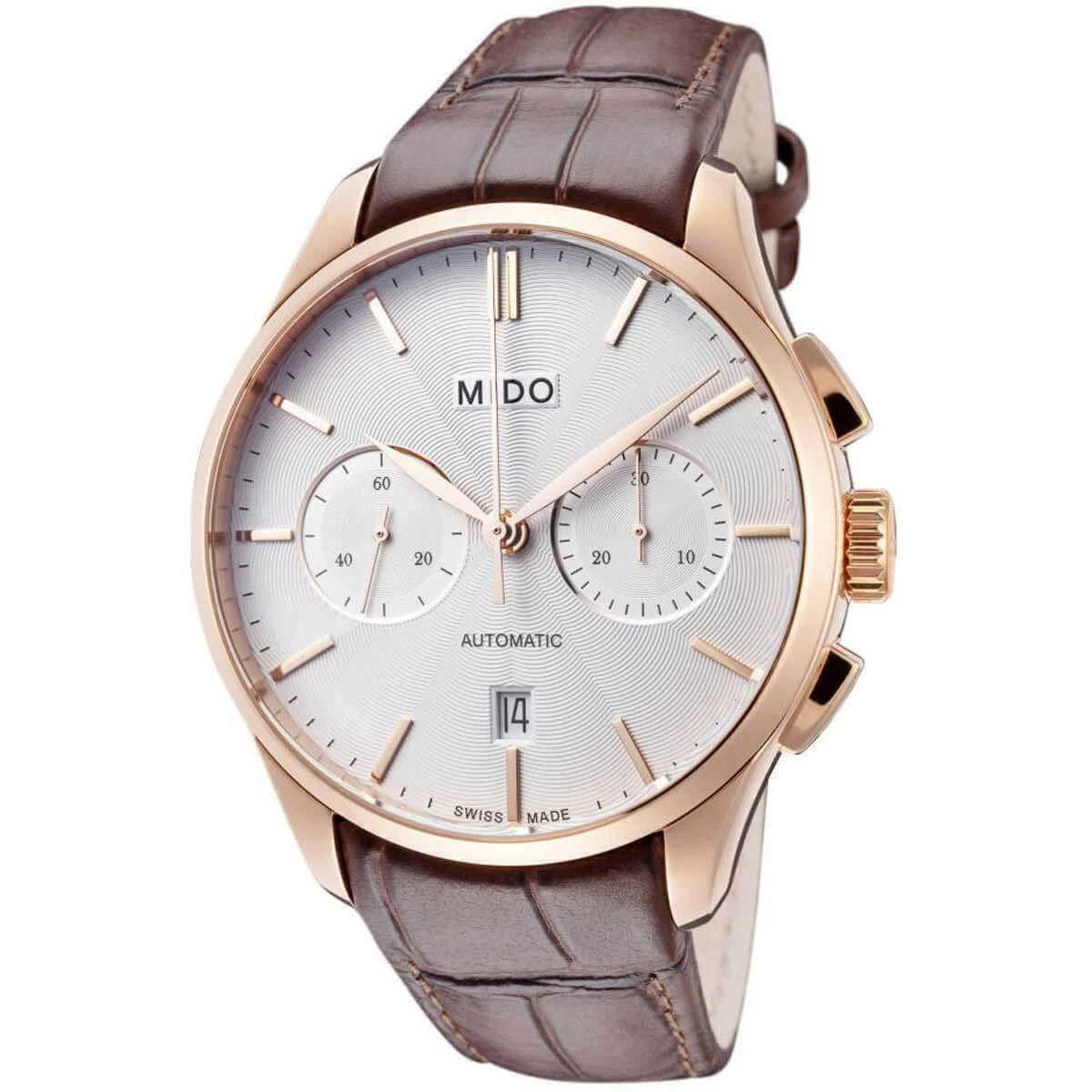 Mido Belluna II Automatic Chronograph Silver Dial 42mm Mens Watch M0244273603100
