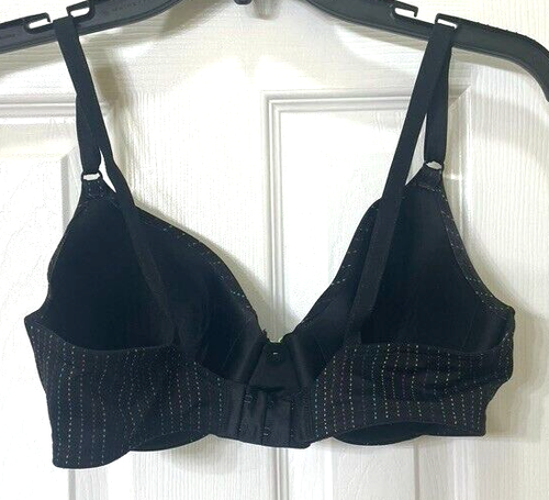 Warner's bra size 34C underwire light padding black multicolor dotted lines - Picture 2 of 4