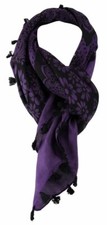 TigerTie Halstuch lila schwarz mit Blumenmotiven mit Fransen - Gr. 100 x 100 cm