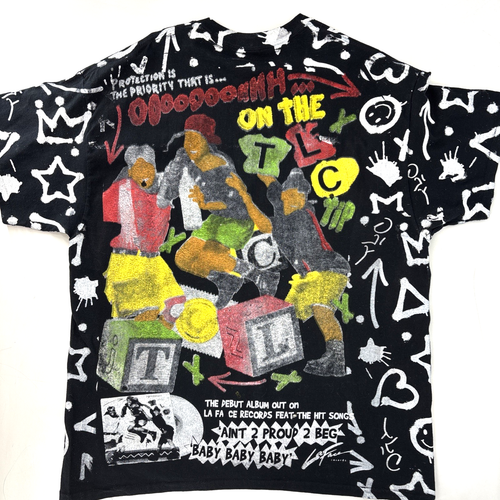 Backstock Co TLC T-Boz Left Eye Chilli Double Sided Rap Tee Shirt XL All Over - Bild 6 von 9
