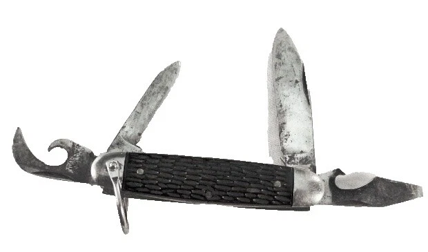 Hoja de acero al carbono Abrebotellas cuchillos Vintage Negro