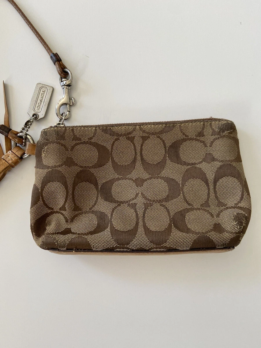 Vintage Coach Mini Clutch Bag Purse Brown Super Cute