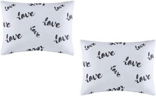 2 Love Print Toddler Travel Pillow Cover 15" X 20" with Zipper Closure Small Rec