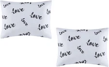 2 Love Print Toddler Travel Pillow Cover 15" X 20" with Zipper Closure Small Rec