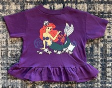 Vintage 90s Disney  s The Little Mermaid Purple Skirt T Shirt Girls Size 4T Ariel