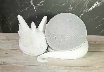 Echo Dot 4 / 5 Drachen Ablage / Farbe Weiß  / Ständer / 3d Druck