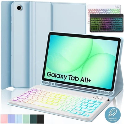 Für Samsung Galaxy Tab A11+ A9+ Plus 11'' QWERTZ Beleuchtete Tastatur mit Hülle - Bild 1 von 4