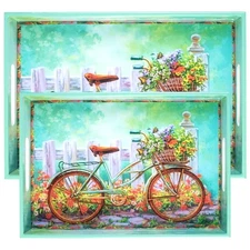 Crocon Decorative Trays for Coffee Table Multipurpose Rectangular Serving Tray