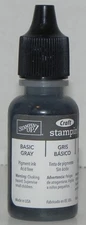BASIC GREY CRAFT INK PAD REFILL BOTTLE STAMPIN UP RETIRED IN COLOR