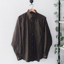 Eddie Bauer Classic Fit Wrinkle Resistant Dress Shirt Brown Cotton Men s M