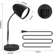 LED Desk Lamp Flexible Gooseneck with Table Lamp 3.5W 240LM 4000K Black