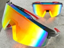 Oversize Retro Sporty Biker Baseball Fishing Wrap SUN GLASSES Large Frame & Lens