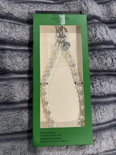 Kate Spade Clear Beads Phone Charm Universal Cell Phone Wristlet Chain  -New