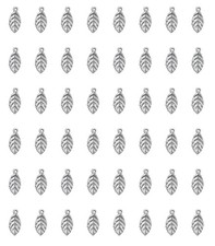 50 Pcs Leaves Charms for Jewelry Making 1.5 X 0.7 cm Small Cute Pendants for ...