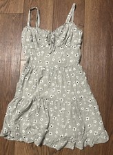Hollister Women's Sleeveless Floral Dress Size Xsmall Light Green