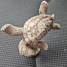 Resin Turtle Figurine Sculpture, Decorative Collectible on Coral