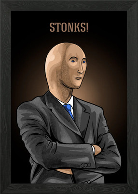 Stonks Guy Meme gerahmtes Wandbild Poster Leinwanddruck Bild