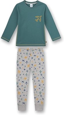 Sanetta 232539 Junge Schlafanzug Pyjama Nachtwäsche Flugzeuh Plane Airplane grün