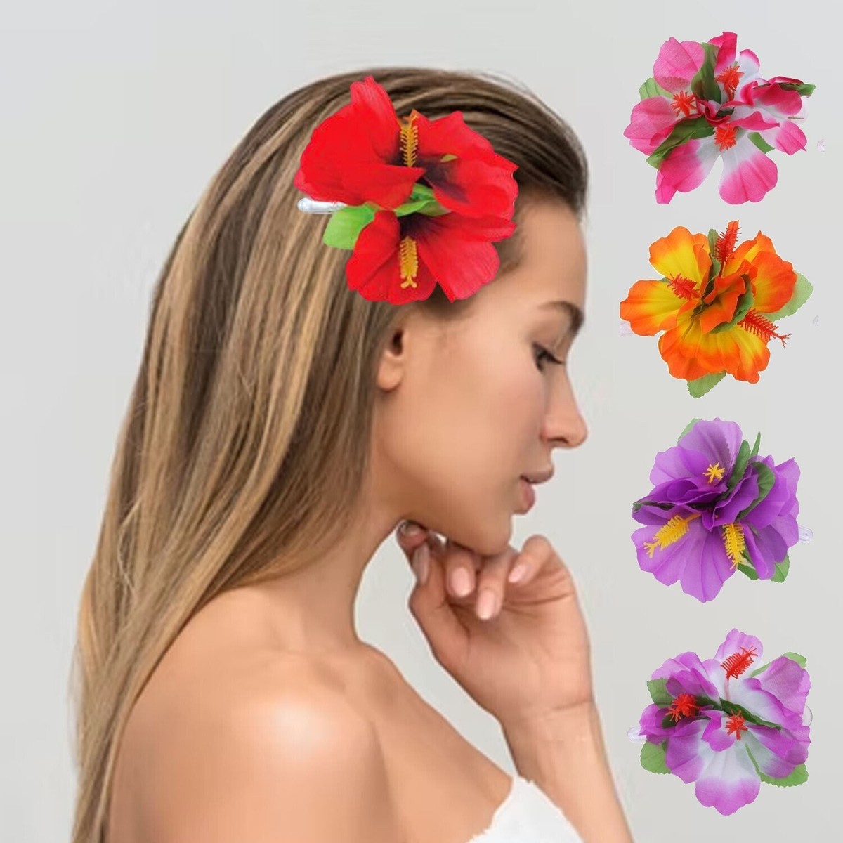 Hawaiian vintage print hair clip Hawaiian Floral Hair Clips – Island Flower Accessories | Lavahut main image 2