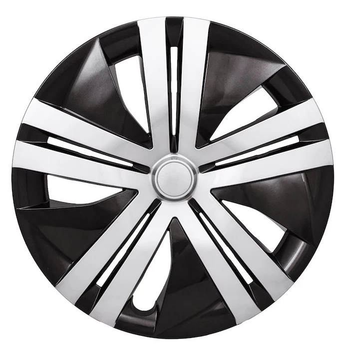 Juego de 4 tapacubos tapacubos nuevos 16" plateados/negros para Nissan LEAF 2018-2023 Foto 3 de 3