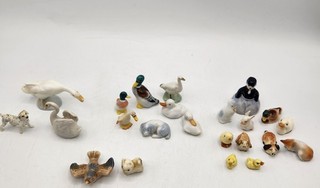Vtg Miniature Animal Figurines Bone China Ceramic Some Germany Assorted Lot 23