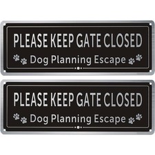 2 Pack Please Close The Gate Signs Durable Aluminium Easy Read Indoor Outdoor