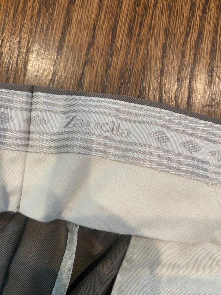 Pantalones de vestir Zanella Gentleman para hombre 36x32 verde/gris Foto 2 de 4