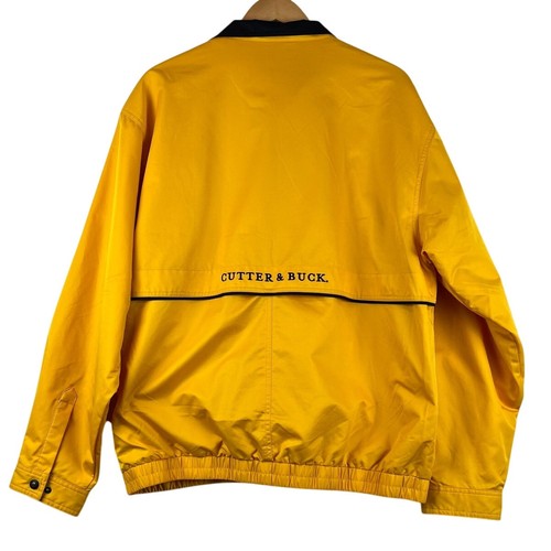 Vintage Cutter & Buck Windbreaker Mens Large L Jacket Y2K Yellow Full Zip - Picture 3 of 7