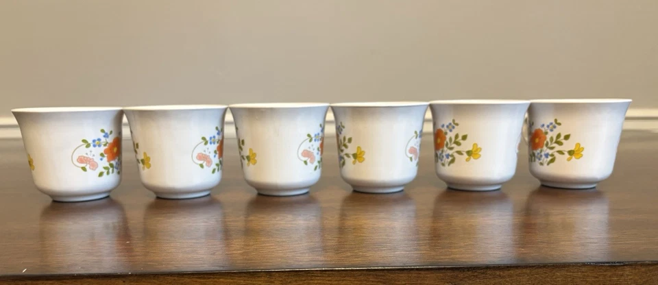 Juego de 6 tazas planas florales vintage Corelle CORNING flor silvestre Foto 3 de 4