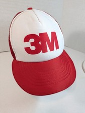 3M Vintage Trucker Snapback Hat Red White Mesh Sunbelt Brand Polyestor cap
