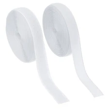 Sew on Hook and Loop Tape, 3/4 Inch Nylon Fastener Strips 5 Yards (White)