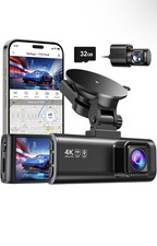 REDTIGER 4K Dash Cam Front and Rear Dual Dash Camera WIFI GPS With 32GB SD Card