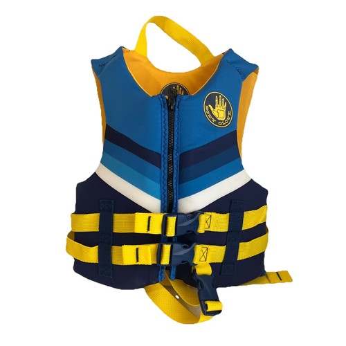 Body Glove Youth Lifejacket Lifevest 33-55 lbs NWT Blue Yellow Stripe Boys PFD