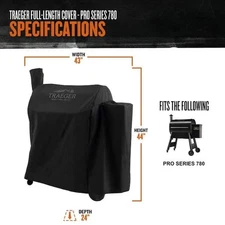Black Traeger BAC504 Pro 780 Black Grill Cover -New In Box