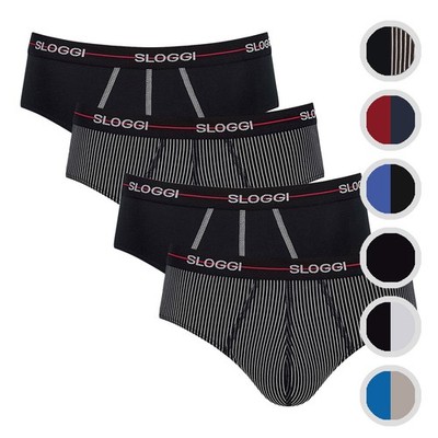 4er Pack sloggi Start Herren Midi Slip Unterhosen Ohne Eingriff Baumwolle